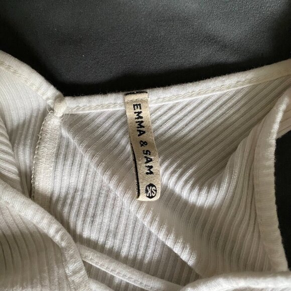Emma & Sam | EUC Ribbed Ladder Detail Sleeveless Bodysuit in White Size XS - Picture 8 of 8